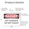 Signmission Hot Surface Sign, 7 in H x 10 in W, Aluminum, Hot Surface Do Not Touch OS-2PACK-DS-A-710-L-19398 - alternate 5